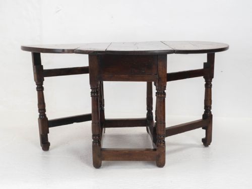 C17TH SMALL OAK COUNTRY GATELEG DINING TABLE SIDE OCCASIONAL - ADDITIONAL PHOTO 13