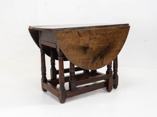 C17TH SMALL OAK COUNTRY GATELEG DINING TABLE SIDE OCCASIONAL - ADDITIONAL PHOTO 14