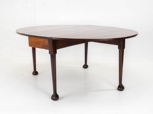 GEORGE II BALL CLAW MAHOGANY GATELEG DROP LEAF DINING TABLE GEORGIAN - ADDITIONAL PHOTO 2