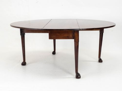 GEORGE II BALL CLAW MAHOGANY GATELEG DROP LEAF DINING TABLE GEORGIAN - ADDITIONAL PHOTO 5