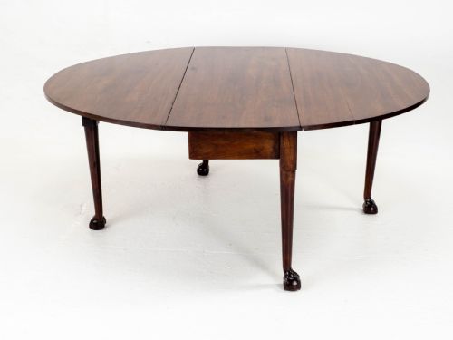 GEORGE II BALL CLAW MAHOGANY GATELEG DROP LEAF DINING TABLE GEORGIAN - ADDITIONAL PHOTO 6
