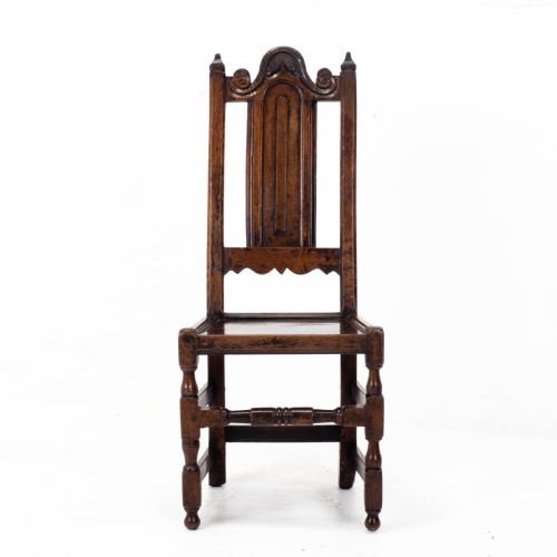 WILLIAM MARY OAK HIGH BACK SIDE CHAIR LATE C17TH CAROLEAN JACOBEAN - ADDITIONAL PHOTO 3