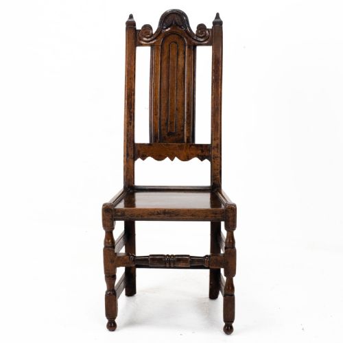 WILLIAM MARY OAK HIGH BACK SIDE CHAIR LATE C17TH CAROLEAN JACOBEAN - ADDITIONAL PHOTO 10