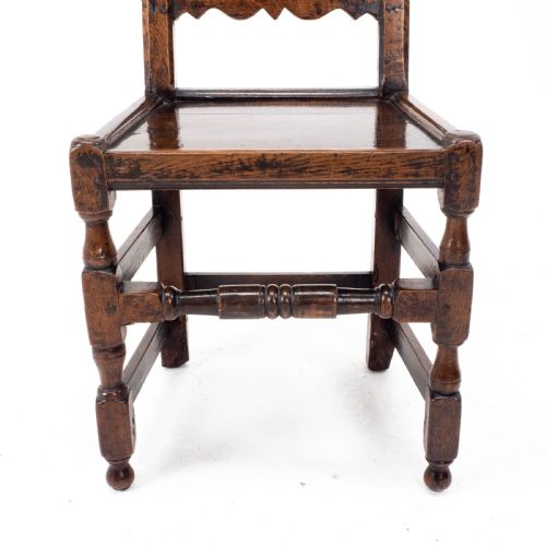 WILLIAM MARY OAK HIGH BACK SIDE CHAIR LATE C17TH CAROLEAN JACOBEAN - ADDITIONAL PHOTO 15