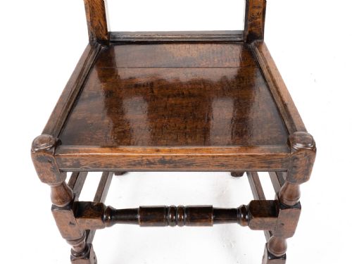 WILLIAM MARY OAK HIGH BACK SIDE CHAIR LATE C17TH CAROLEAN JACOBEAN - ADDITIONAL PHOTO 18