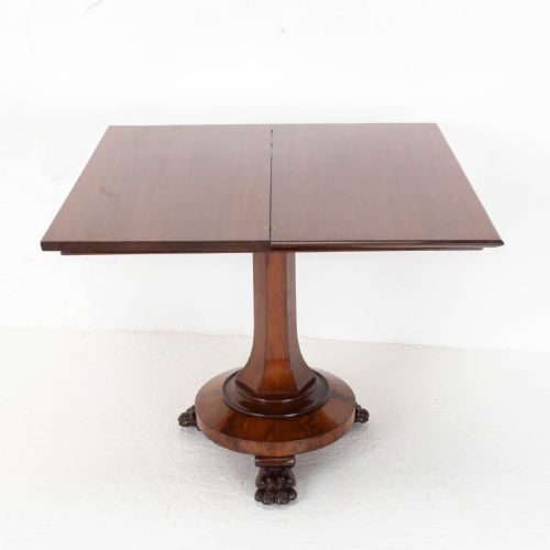 WILLIAM IV FLAME MAHOGANY PEDESTAL CONSOLE FOLDOVER TEA TABLE CLAW FEET C1835 - ADDITIONAL PHOTO 10