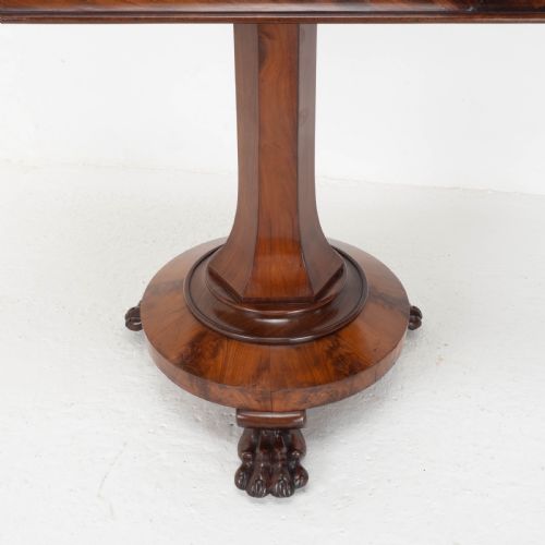 WILLIAM IV FLAME MAHOGANY PEDESTAL CONSOLE FOLDOVER TEA TABLE CLAW FEET C1835 - ADDITIONAL PHOTO 16