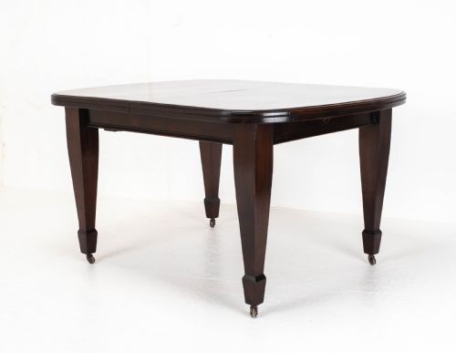 SMALL EDWARDIAN MAHOGANY WINDOUT EXTENDING DINING TABLE - ADDITIONAL PHOTO 3