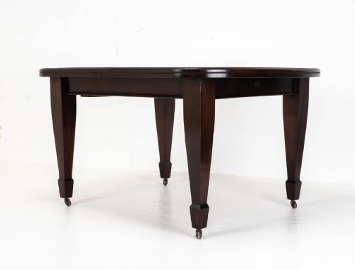SMALL EDWARDIAN MAHOGANY WINDOUT EXTENDING DINING TABLE - ADDITIONAL PHOTO 11