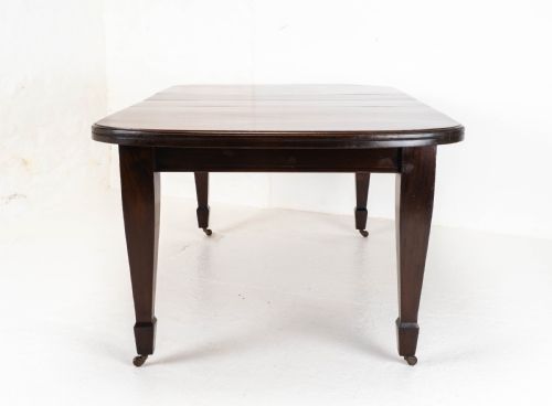 SMALL EDWARDIAN MAHOGANY WINDOUT EXTENDING DINING TABLE - ADDITIONAL PHOTO 12