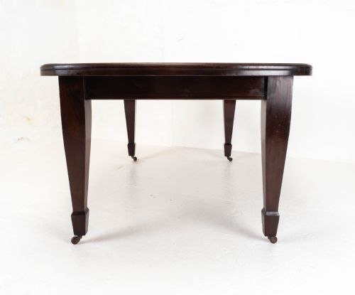 SMALL EDWARDIAN MAHOGANY WINDOUT EXTENDING DINING TABLE - ADDITIONAL PHOTO 13
