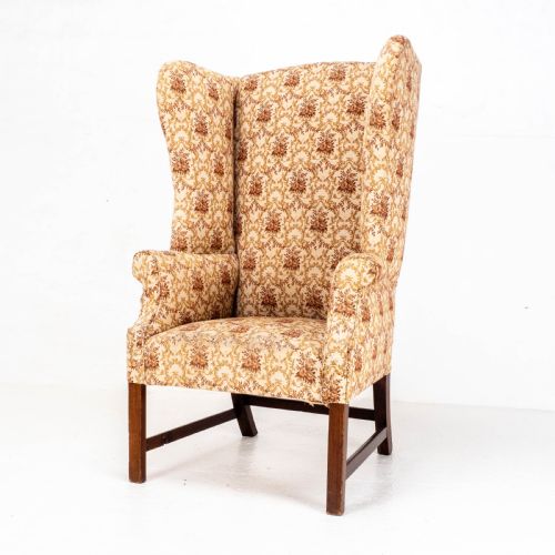 GEORGIAN ELM MAHOGANY WING BACK ARMCHAIR C18TH GEORGE III - ADDITIONAL PHOTO 1
