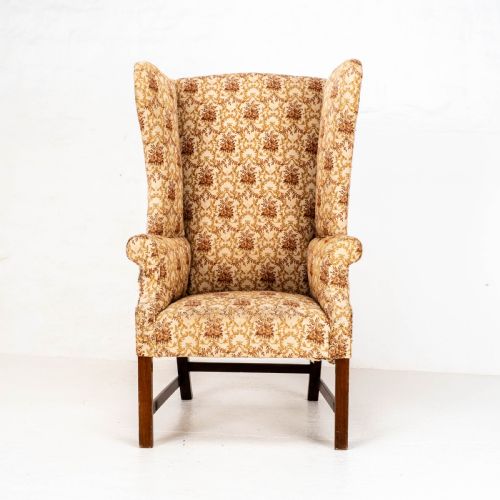 GEORGIAN ELM MAHOGANY WING BACK ARMCHAIR C18TH GEORGE III - ADDITIONAL PHOTO 2