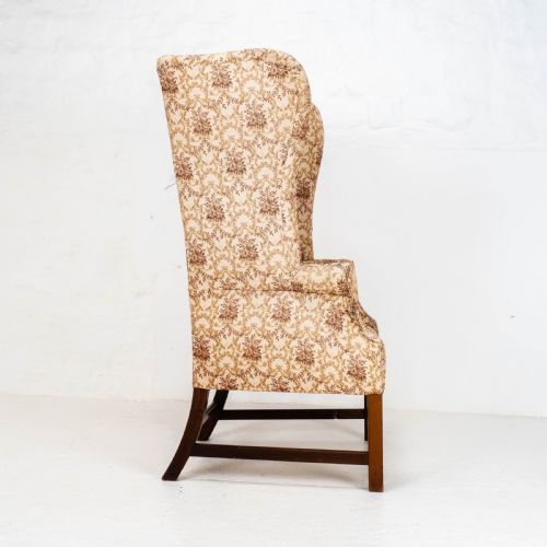 GEORGIAN ELM MAHOGANY WING BACK ARMCHAIR C18TH GEORGE III - ADDITIONAL PHOTO 4