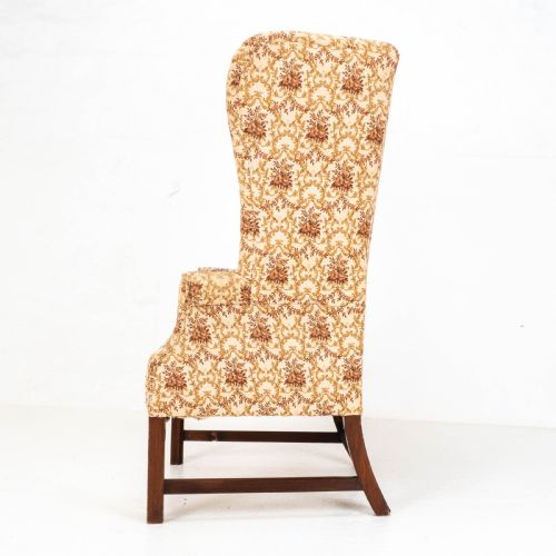 GEORGIAN ELM MAHOGANY WING BACK ARMCHAIR C18TH GEORGE III - ADDITIONAL PHOTO 6