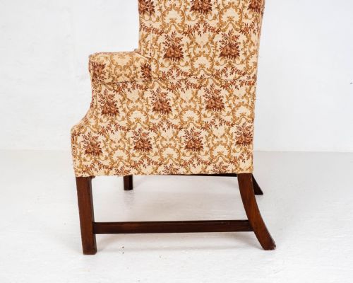 GEORGIAN ELM MAHOGANY WING BACK ARMCHAIR C18TH GEORGE III - ADDITIONAL PHOTO 12