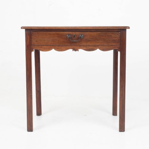 GEORGIAN MAHOGANY COUNTRY SIDE TABLE WITH DRAWER - ADDITIONAL PHOTO 2