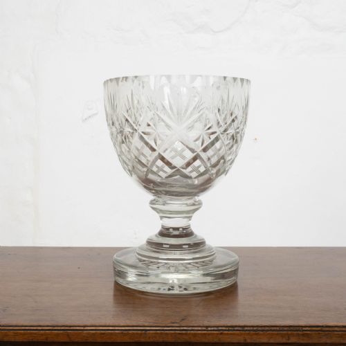 VICTORIAN LARGE CRYSTAL CUT GLASS OVAL PEDESTAL BOWL CENTREPIECE C19TH - ADDITIONAL PHOTO 9