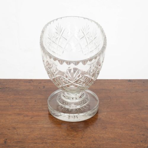 VICTORIAN LARGE CRYSTAL CUT GLASS OVAL PEDESTAL BOWL CENTREPIECE C19TH - ADDITIONAL PHOTO 12