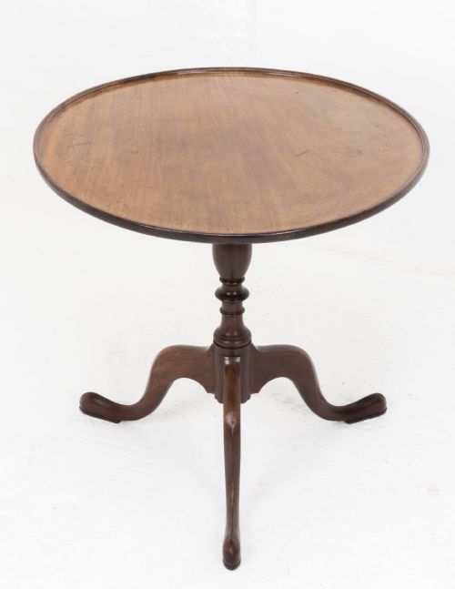 georgian style c19th mahogany dish top tripod wine or side table - CATEGORY: ANTIQUE TABLES - DATED 19TH CENTURY