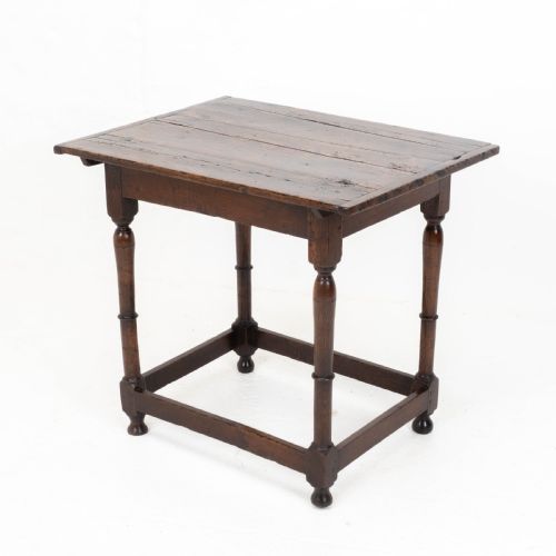 C17TH CAROLEAN OAK PLANK TOP COUNTRY SIDE TABLE JACOBEAN WILLIAM MARY - ADDITIONAL PHOTO 5