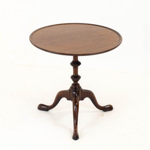 GEORGIAN STYLE C19TH MAHOGANY DISH TOP TRIPOD WINE OR SIDE TABLE - ADDITIONAL PHOTO 1