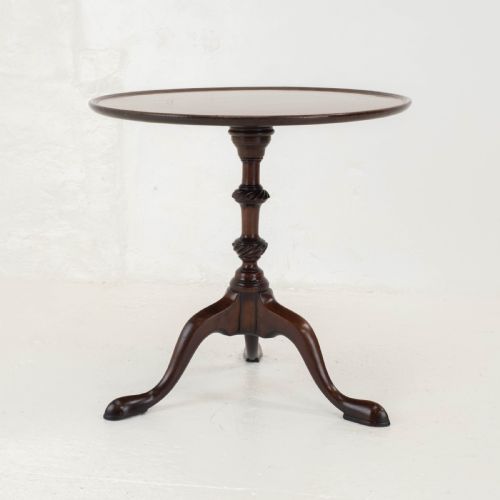 GEORGIAN STYLE C19TH MAHOGANY DISH TOP TRIPOD WINE OR SIDE TABLE - ADDITIONAL PHOTO 3