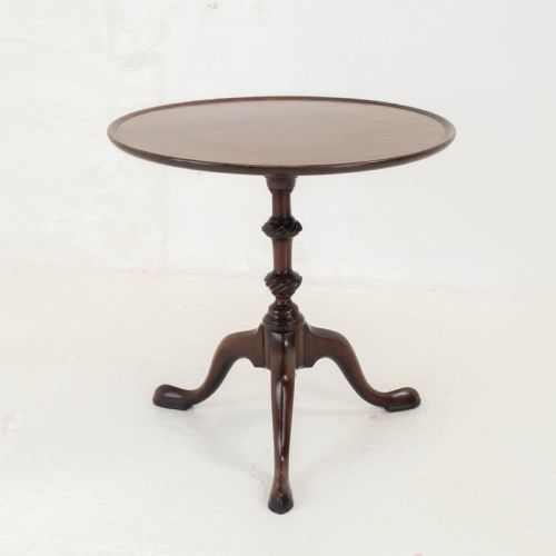 GEORGIAN STYLE C19TH MAHOGANY DISH TOP TRIPOD WINE OR SIDE TABLE - ADDITIONAL PHOTO 5