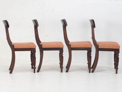 SET OF 8 REGENCY WILLIAM IV BAR BACK MAHOGANY DINING CHAIRS CARVER - ADDITIONAL PHOTO 6