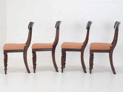 SET OF 8 REGENCY WILLIAM IV BAR BACK MAHOGANY DINING CHAIRS CARVER - ADDITIONAL PHOTO 8