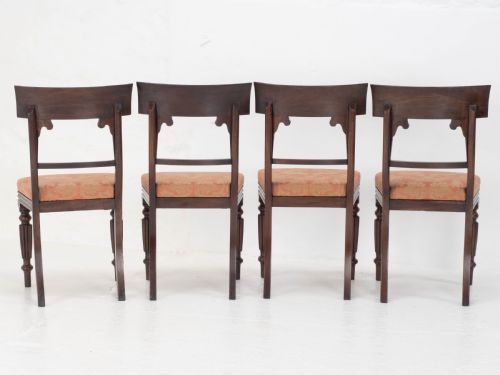 SET OF 8 REGENCY WILLIAM IV BAR BACK MAHOGANY DINING CHAIRS CARVER - ADDITIONAL PHOTO 10
