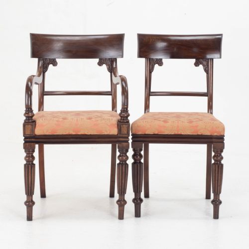 SET OF 8 REGENCY WILLIAM IV BAR BACK MAHOGANY DINING CHAIRS CARVER - ADDITIONAL PHOTO 11