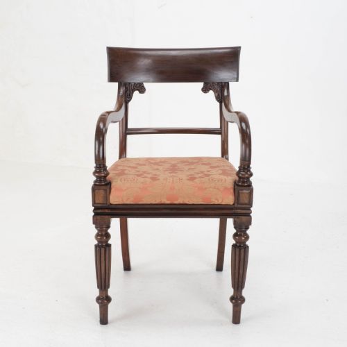 SET OF 8 REGENCY WILLIAM IV BAR BACK MAHOGANY DINING CHAIRS CARVER - ADDITIONAL PHOTO 12