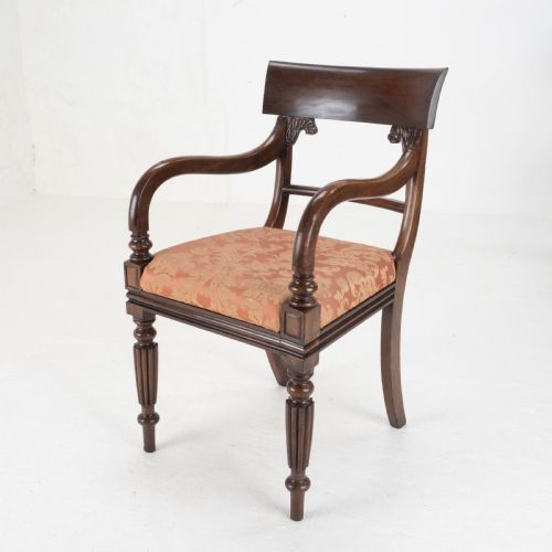 SET OF 8 REGENCY WILLIAM IV BAR BACK MAHOGANY DINING CHAIRS CARVER - ADDITIONAL PHOTO 14