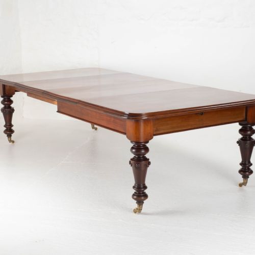 9'3 LARGE VICTORIAN MAHOGANY EXTENDING DINING TABLE 10 SEAT C1870 - ADDITIONAL PHOTO 1
