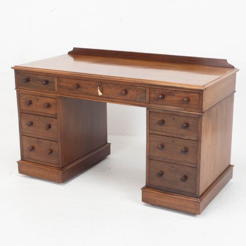 victorian maple and co mahogany pedestal desk c1876 - CATEGORY: ANTIQUE DESKS - DATED VICTORIAN