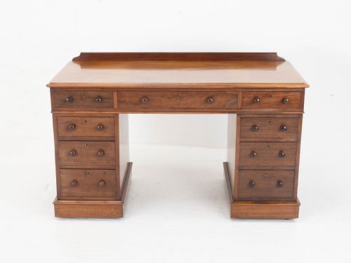 VICTORIAN MAPLE AND CO MAHOGANY PEDESTAL DESK C1876 - ADDITIONAL PHOTO 2