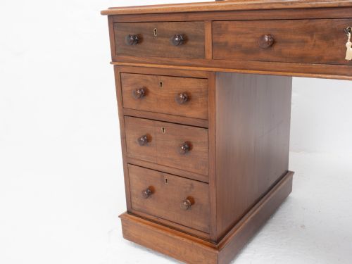 VICTORIAN MAPLE AND CO MAHOGANY PEDESTAL DESK C1876 - ADDITIONAL PHOTO 15