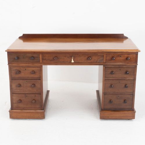 VICTORIAN MAPLE AND CO MAHOGANY PEDESTAL DESK C1876 - ADDITIONAL PHOTO 20