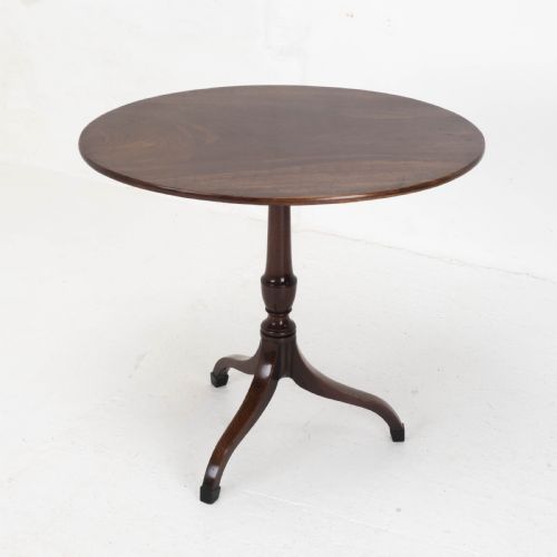 GEORGIAN MAHOGANY OVAL INLAID TILT TOP TRIPOD TABLE C1800 REGENCY SIDE LAMP - ADDITIONAL PHOTO 2