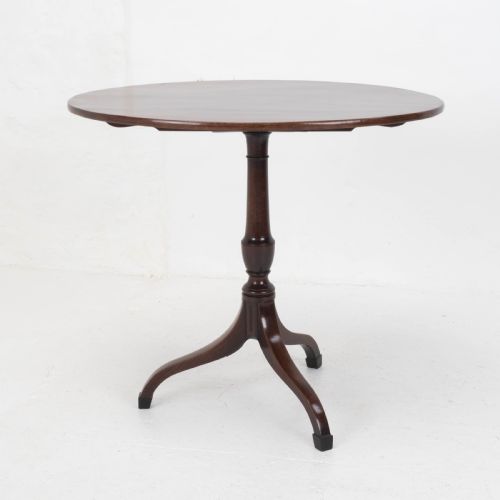 GEORGIAN MAHOGANY OVAL INLAID TILT TOP TRIPOD TABLE C1800 REGENCY SIDE LAMP - ADDITIONAL PHOTO 5