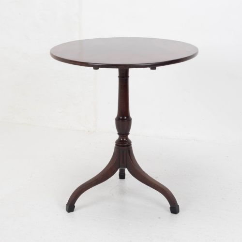 GEORGIAN MAHOGANY OVAL INLAID TILT TOP TRIPOD TABLE C1800 REGENCY SIDE LAMP - ADDITIONAL PHOTO 6