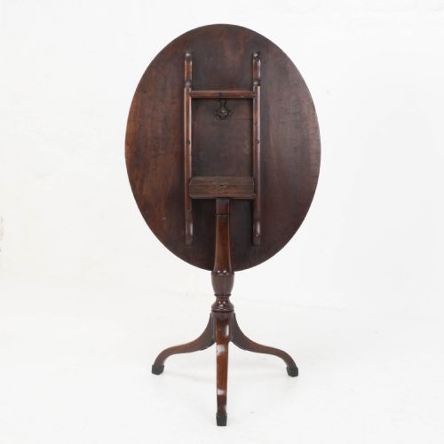 GEORGIAN MAHOGANY OVAL INLAID TILT TOP TRIPOD TABLE C1800 REGENCY SIDE LAMP - ADDITIONAL PHOTO 9