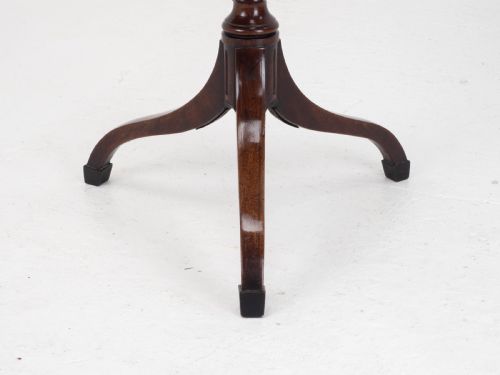 GEORGIAN MAHOGANY OVAL INLAID TILT TOP TRIPOD TABLE C1800 REGENCY SIDE LAMP - ADDITIONAL PHOTO 12
