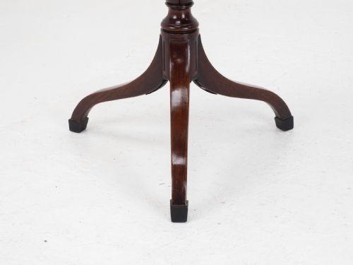 GEORGIAN MAHOGANY OVAL INLAID TILT TOP TRIPOD TABLE C1800 REGENCY SIDE LAMP - ADDITIONAL PHOTO 13