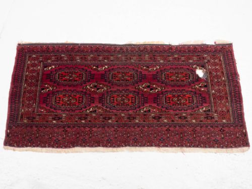 antique tekke chuval emirate of bukhara early c20th 5'x2'8 152x82cm rug - CATEGORY: ANTIQUE RUGS - DATED 1910