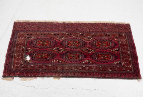 ANTIQUE TEKKE CHUVAL EMIRATE OF BUKHARA EARLY C20TH 5'X2'8 152X82CM RUG - ADDITIONAL PHOTO 2