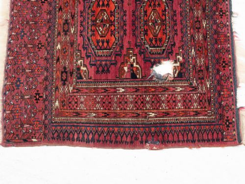 ANTIQUE TEKKE CHUVAL EMIRATE OF BUKHARA EARLY C20TH 5'X2'8 152X82CM RUG - ADDITIONAL PHOTO 5