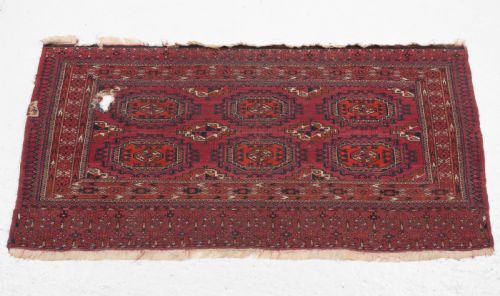 ANTIQUE TEKKE CHUVAL EMIRATE OF BUKHARA EARLY C20TH 5'X2'8 152X82CM RUG - ADDITIONAL PHOTO 6