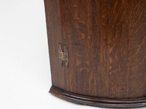 GEORGE III OAK BOW FRONT WALL HANGING CORNER CABINET GEORGIAN - ADDITIONAL PHOTO 10